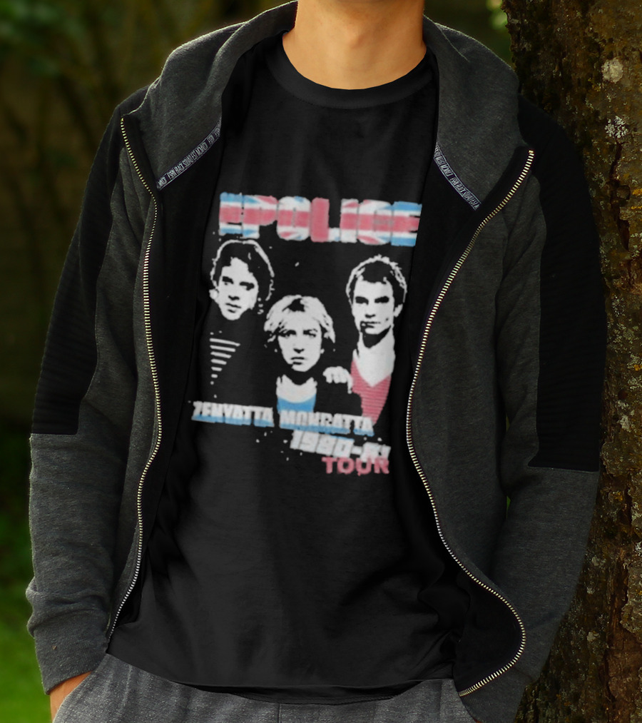 The Police Zenyatta Mondatta 1980 Tour Red White Blue Band Members T-Shirt