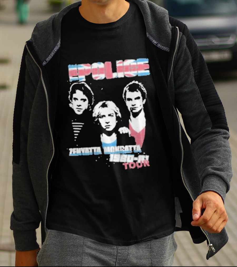 The Police Zenyatta Mondatta 1980 Tour Red White Blue Band Members T-Shirt