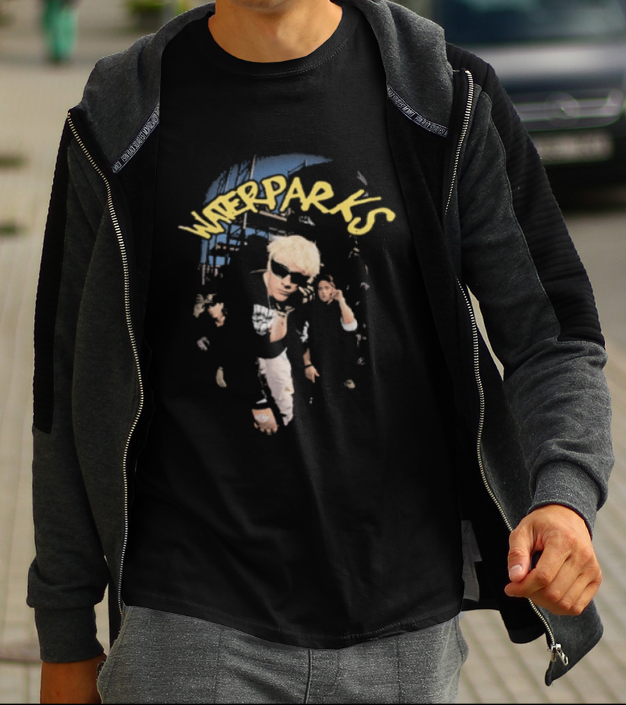 Waterparks Junkyard Photo Tour Neon Yellow And Blue Image T-Shirt