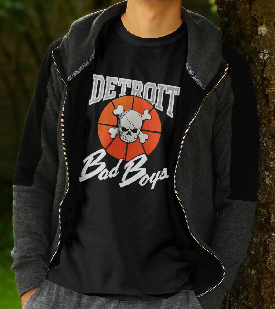Detroit Bad Boys Skull Basketball T-Shirt