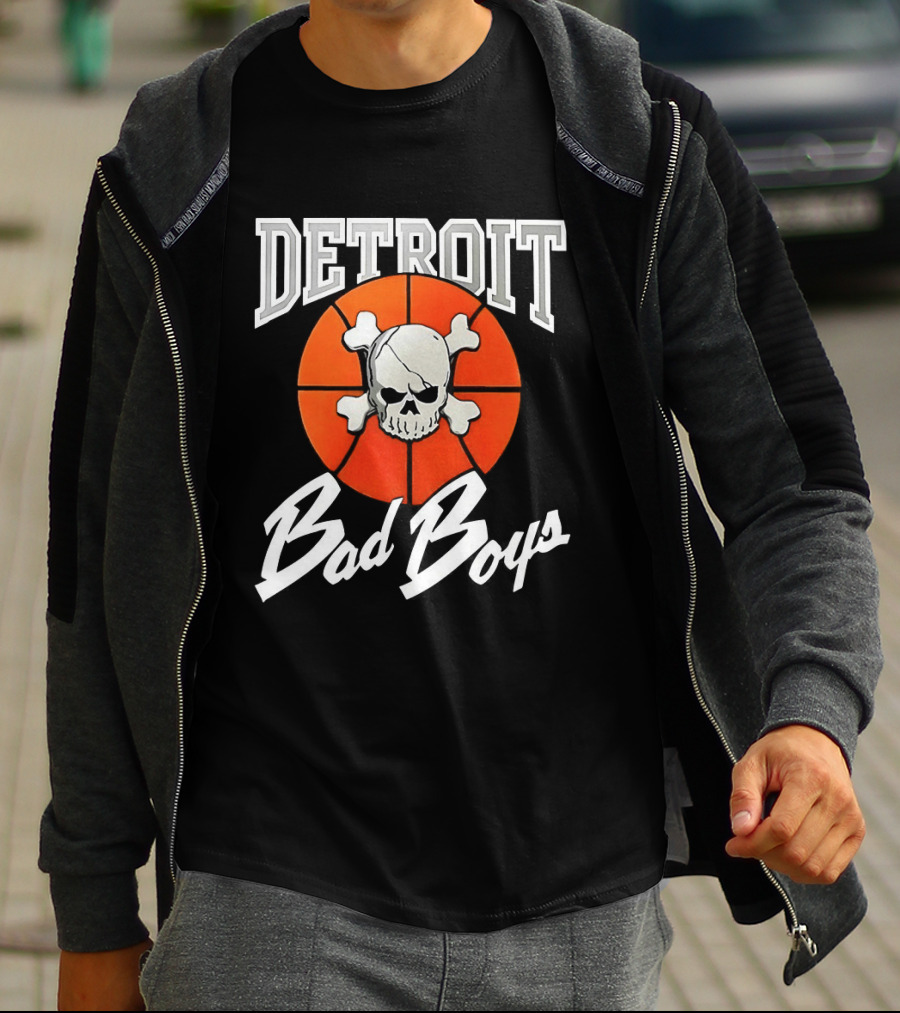 Detroit Bad Boys Skull Basketball T-Shirt