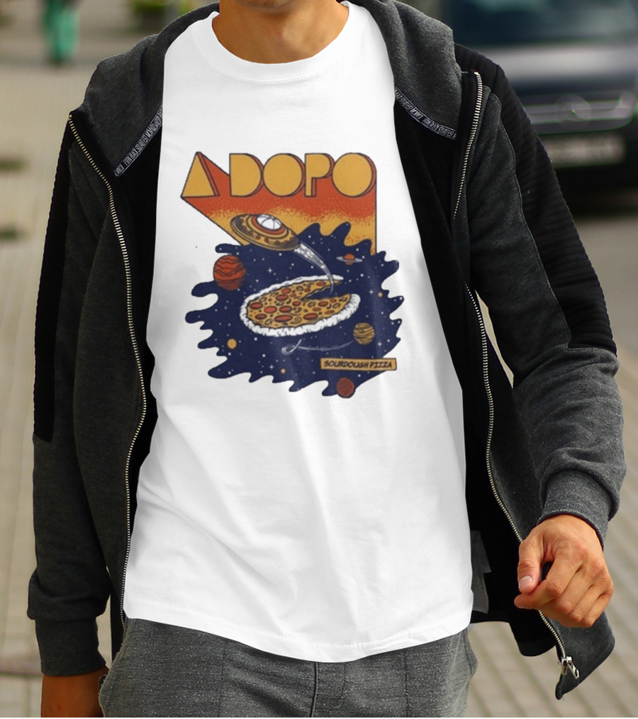 A Dopo UFO Sourdough Pizza Space Adventure T-Shirt