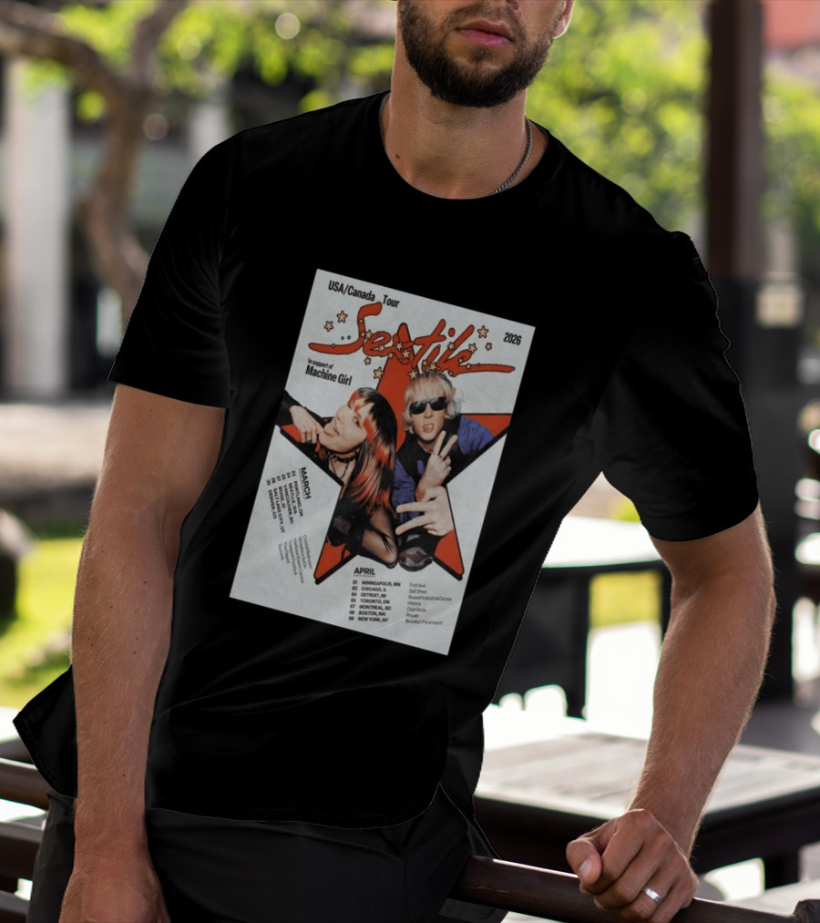 USA Canada 2026 Sextile Tour In Support Of Machine Girl T-Shirt