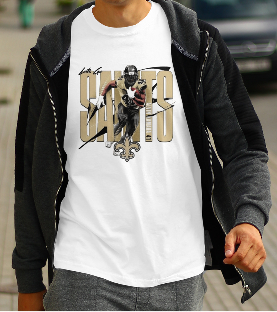 Let's Go Saints Alvin Kamara 41 New Orleans Fleur De Lis T-Shirt