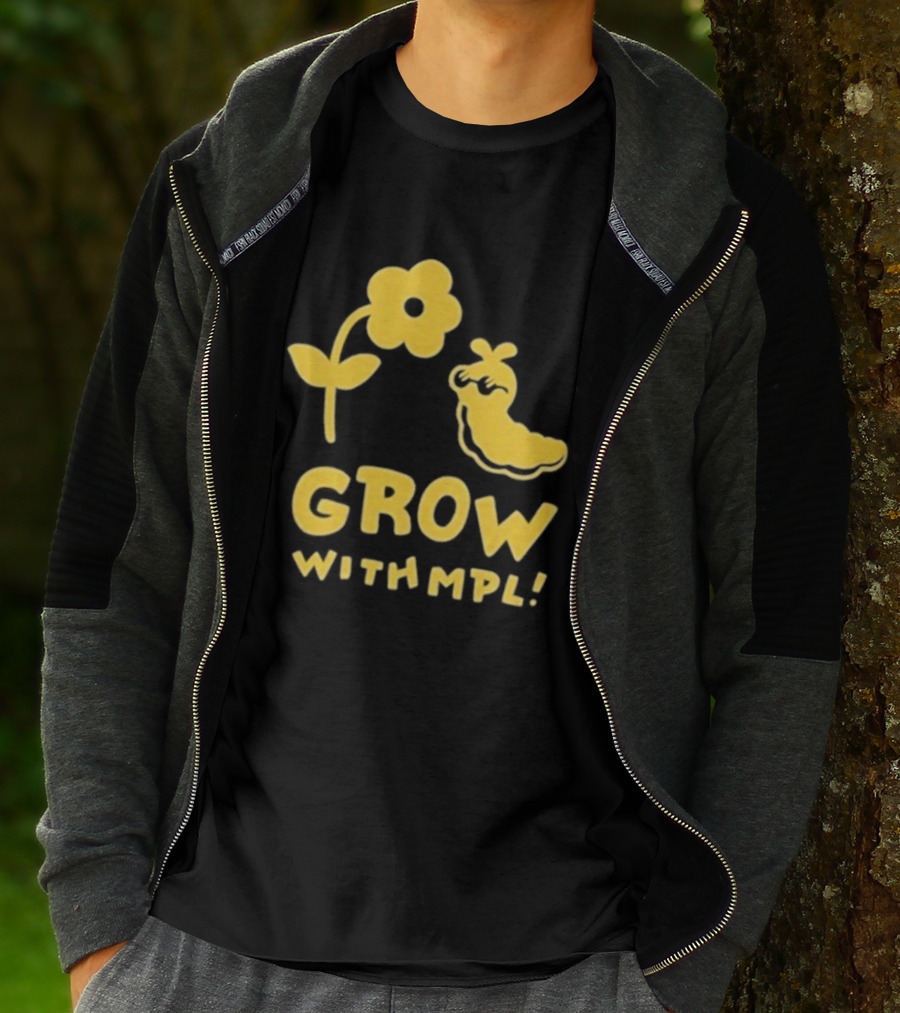 Grow With MPL Flower And Bird Yellow T-Shirt