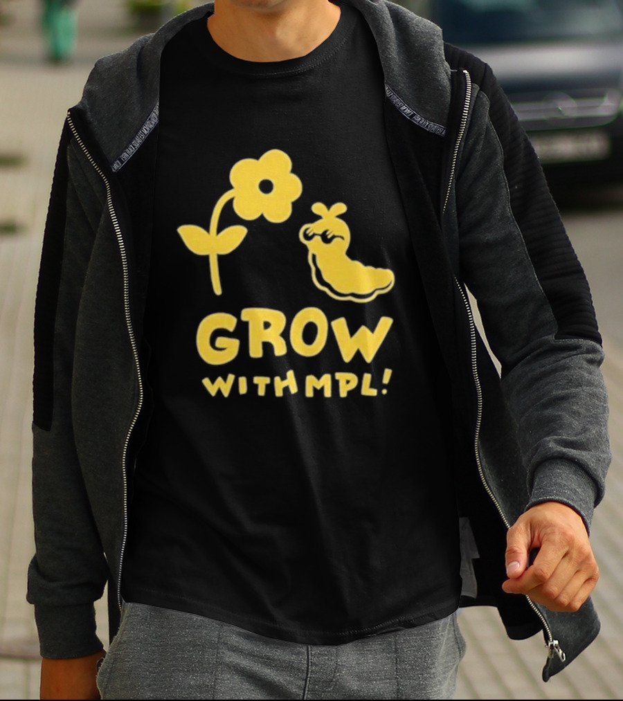 Grow With MPL Flower And Bird Yellow T-Shirt