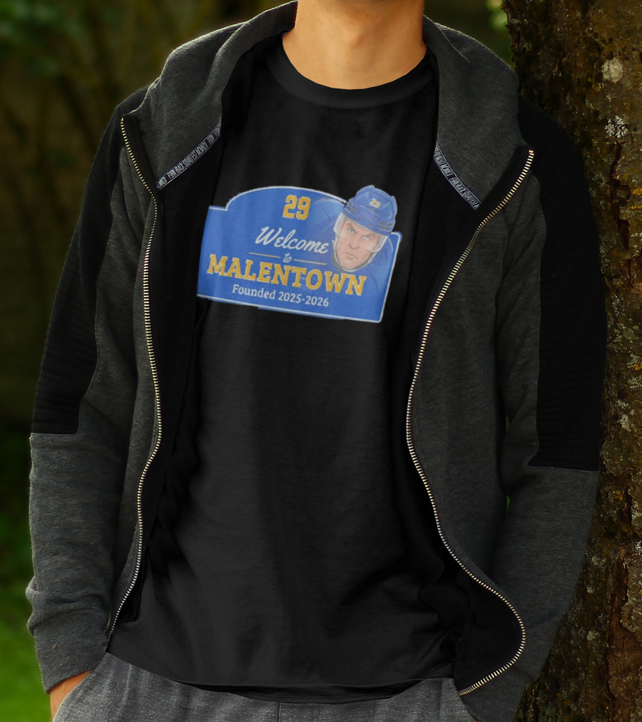 Welcome To Malentown 29 Beck Malenstyn Buffalo Sabres Founded 2025 2026 T-Shirt