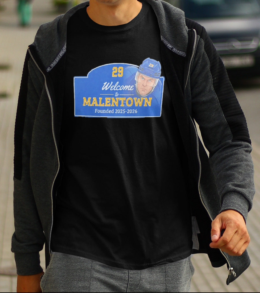 Welcome To Malentown 29 Beck Malenstyn Buffalo Sabres Founded 2025 2026 T-Shirt
