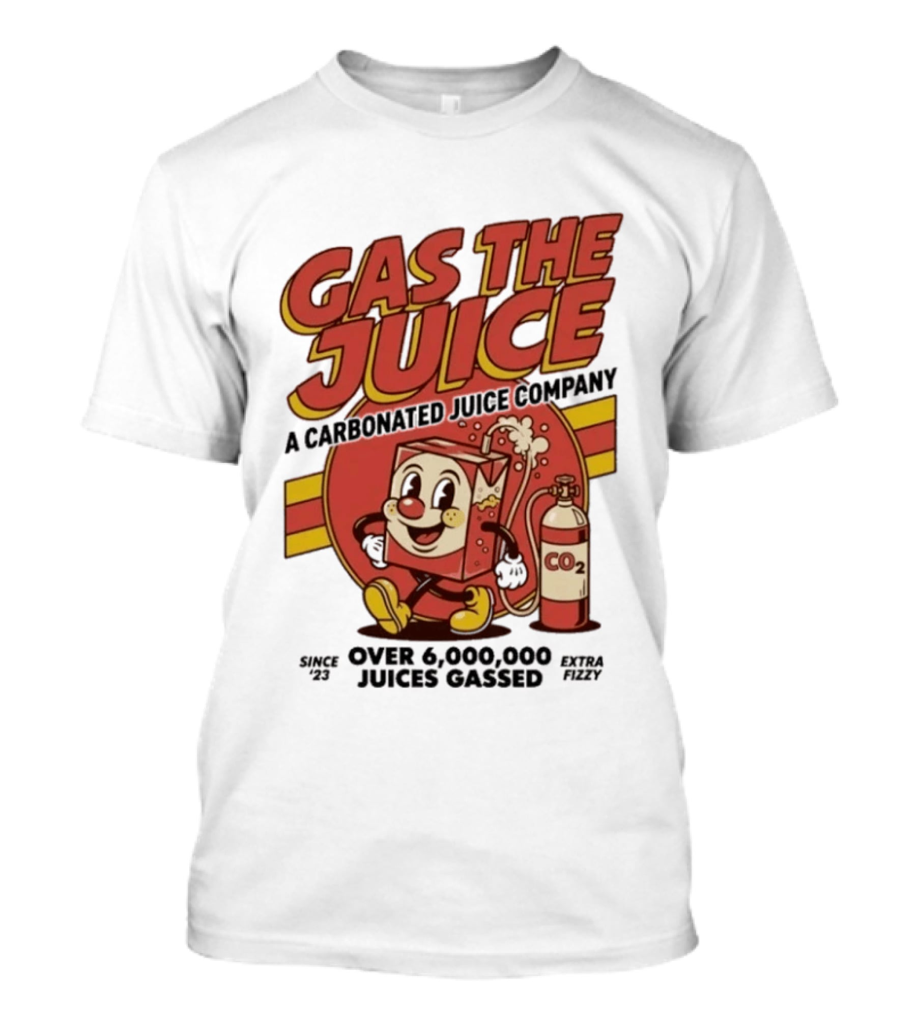 Gas The Juice A Carbonated Juice Company CO2 Juices Gassed Since 75 Retro Fizzy T-Shirt