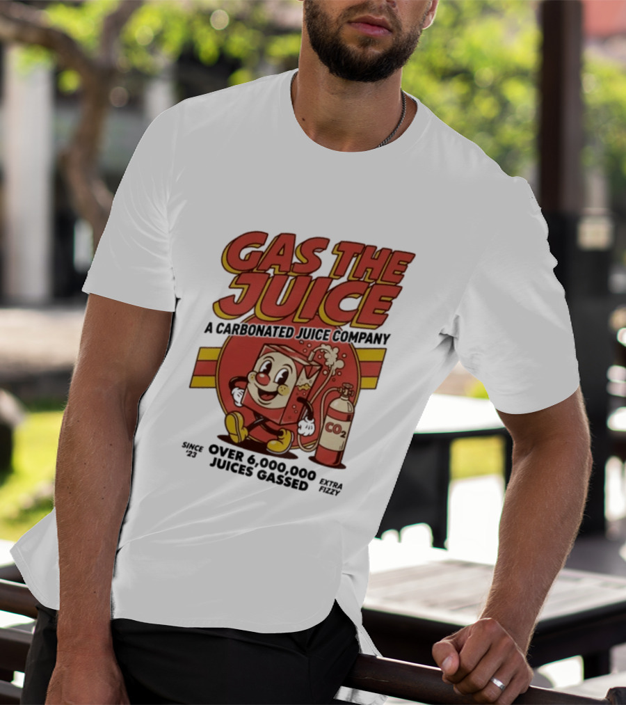 Gas The Juice A Carbonated Juice Company CO2 Juices Gassed Since 75 Retro Fizzy T-Shirt