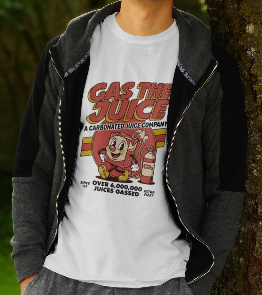 Gas The Juice A Carbonated Juice Company CO2 Juices Gassed Since 75 Retro Fizzy T-Shirt