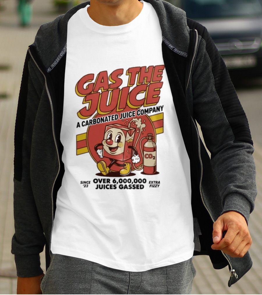 Gas The Juice A Carbonated Juice Company CO2 Juices Gassed Since 75 Retro Fizzy T-Shirt