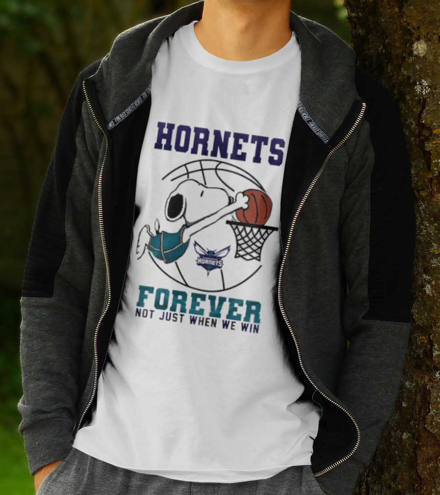 Hornets Snoopy Dunking Basketball Forever Not Just When We Win T-Shirt