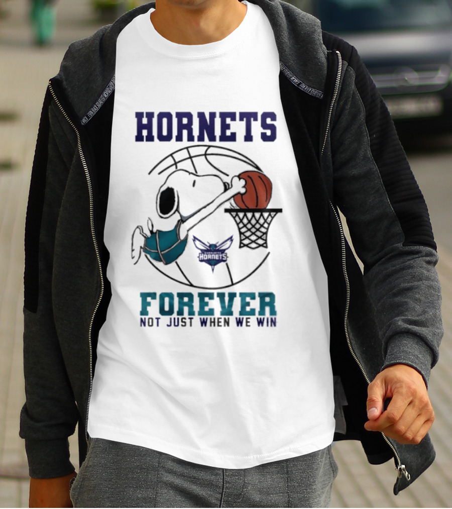 Hornets Snoopy Dunking Basketball Forever Not Just When We Win T-Shirt