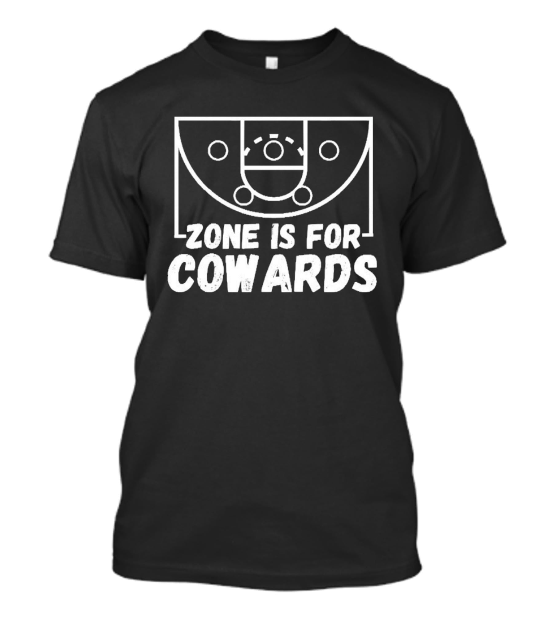 Zone Defense Is For Cowards Men's Basketball Court Diagram T-Shirt