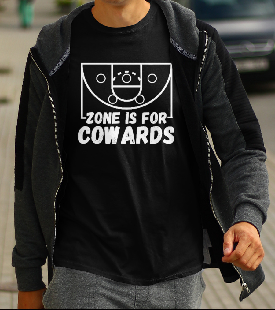 Zone Defense Is For Cowards Men's Basketball Court Diagram T-Shirt
