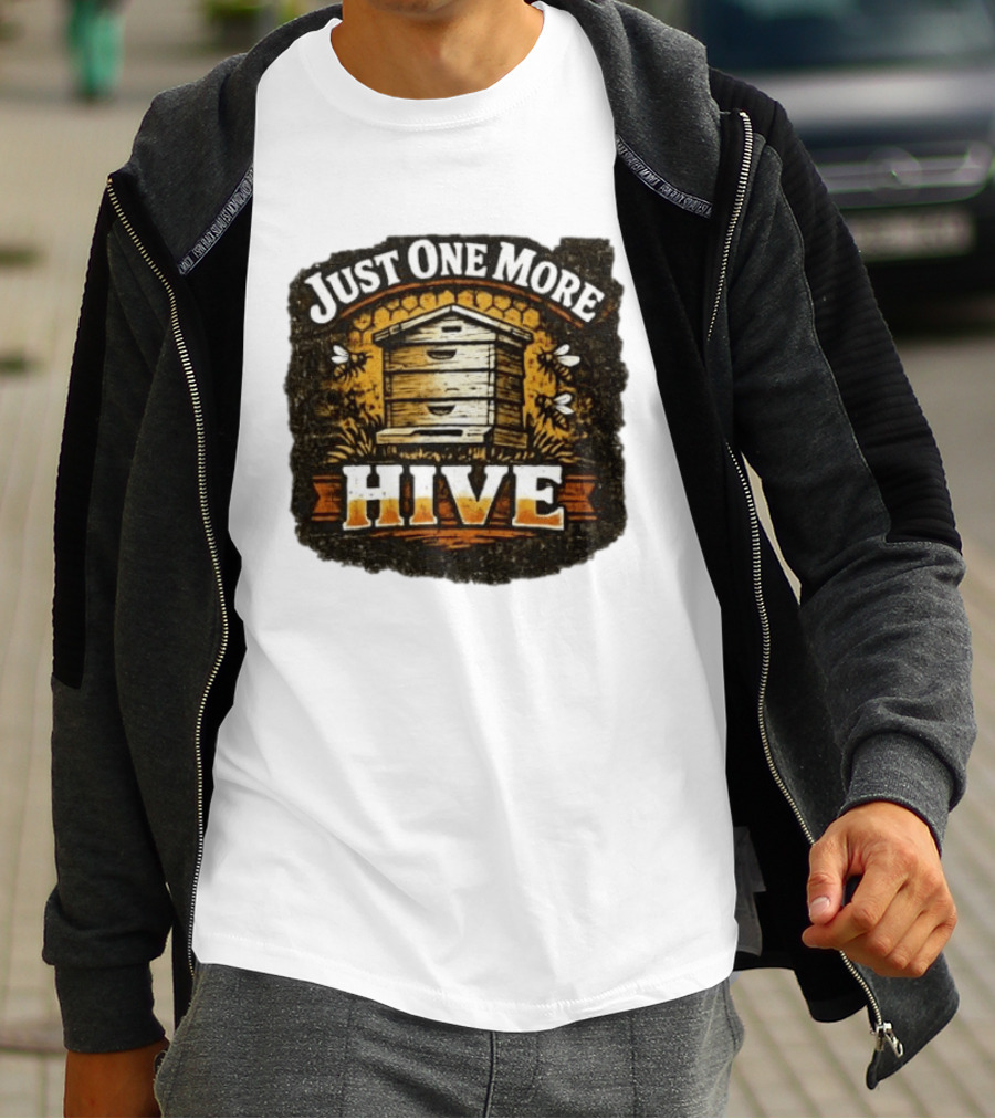 Just One More Hive Beekeeping Bees Honeycomb Apiary T-Shirt