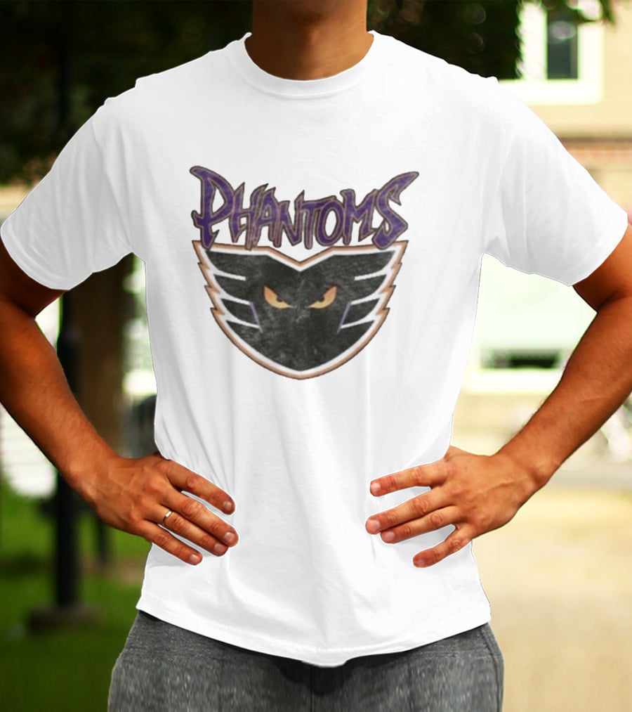 Lehigh Valley Phantoms Hockey Team Emblem With Bold Lettering And Fierce Mask T-Shirt