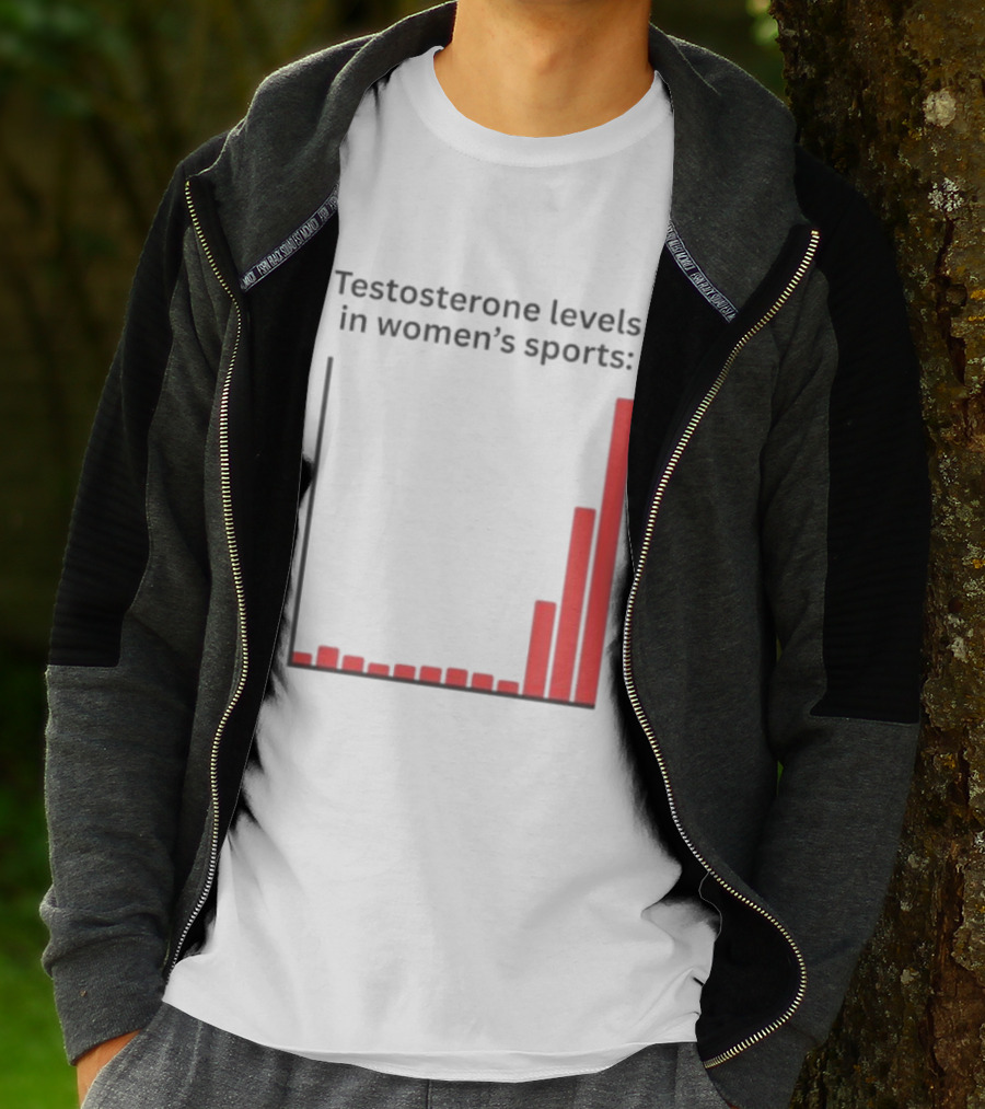 Testosterone Levels In Women's Sports Bar Graph Analysis T-Shirt