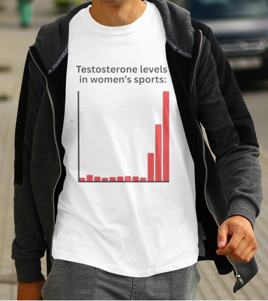 Testosterone Levels In Women's Sports Bar Graph Analysis T-Shirt