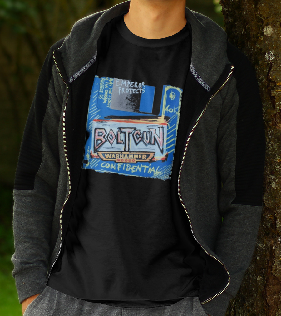 Warhammer 40K Boltgun Emperor Protects Confidential Floppy Disk T-Shirt