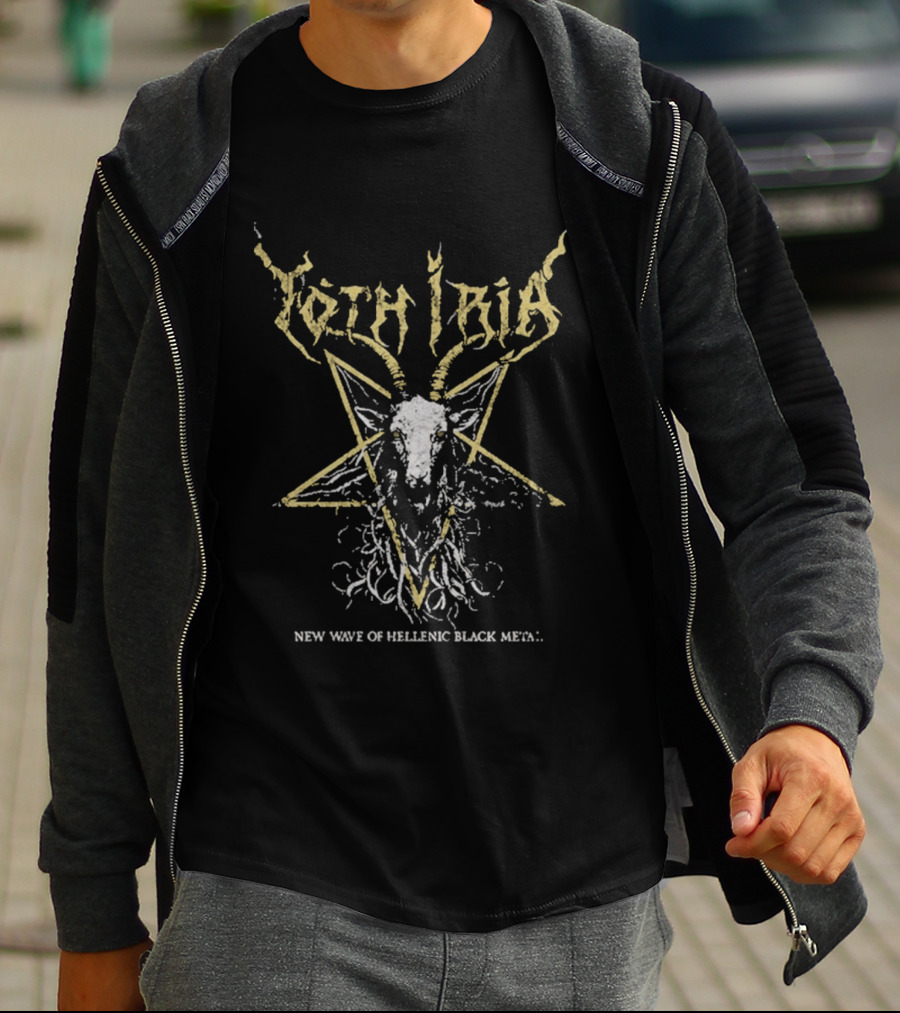 Yoth Iria Pentagram Goat Skull New Wave Of Hellenic Black Metal T-Shirt
