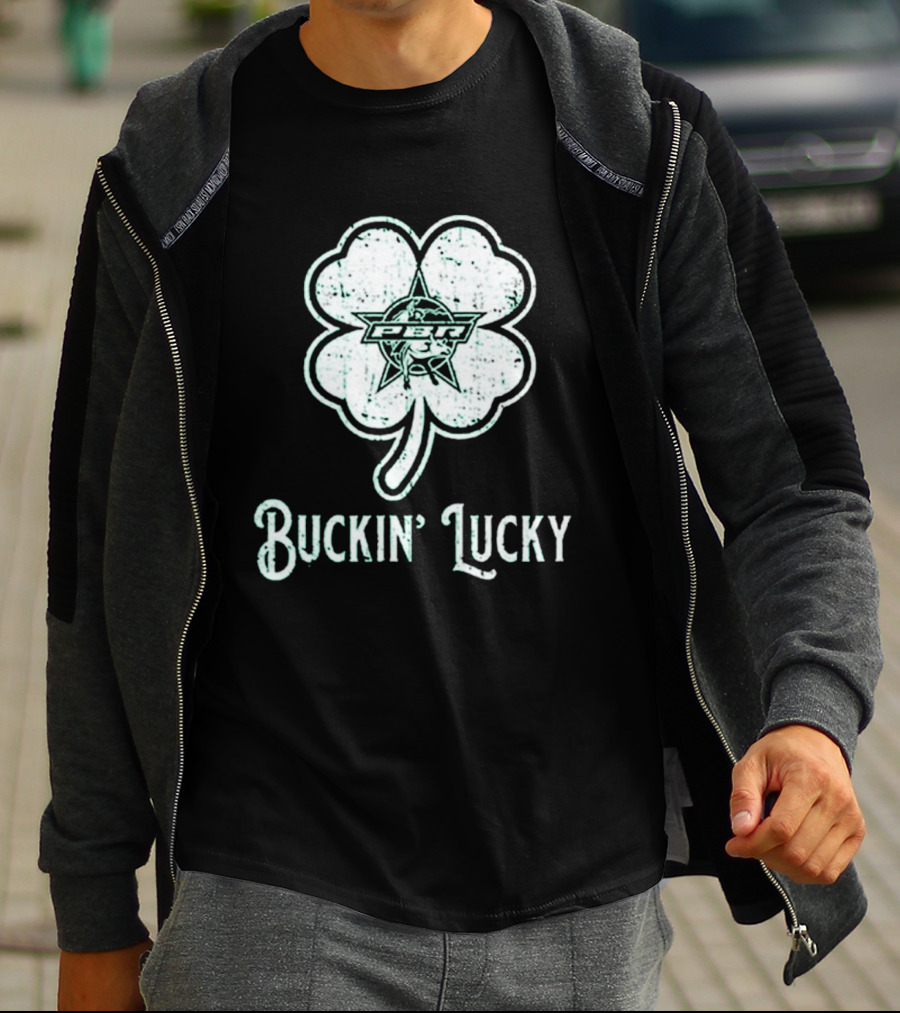 Pbr Buckin' Lucky St. Patrick's Day Clover T-Shirt