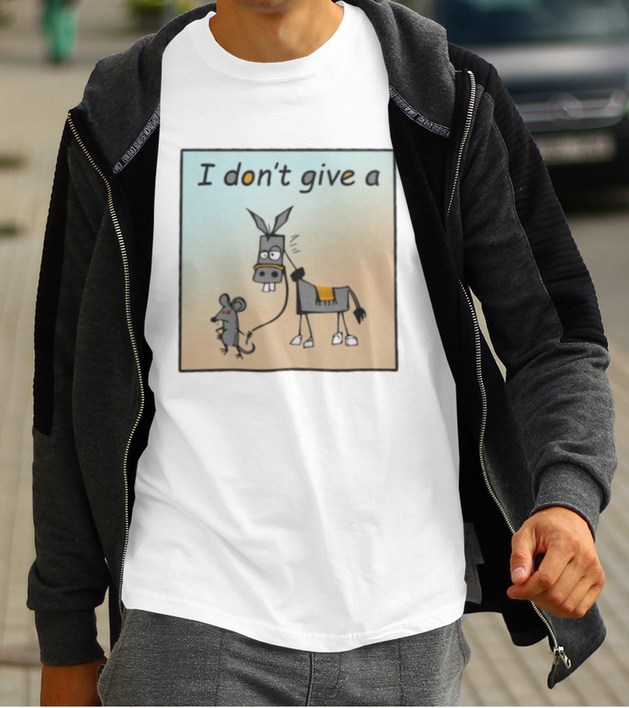 I Don't Give A Rat's Ass Donkey And Mouse Humor T-Shirt