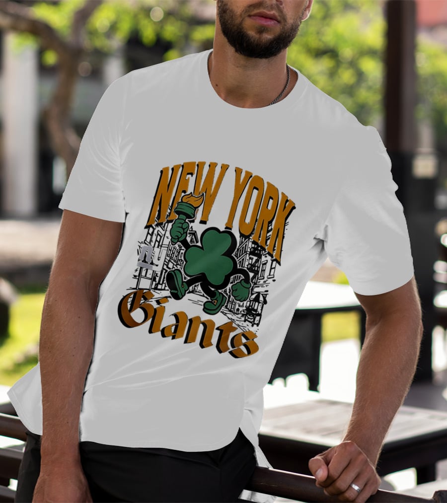 New York Giants St. Patrick's Day 2026 Shamrock Torch Running T-Shirt