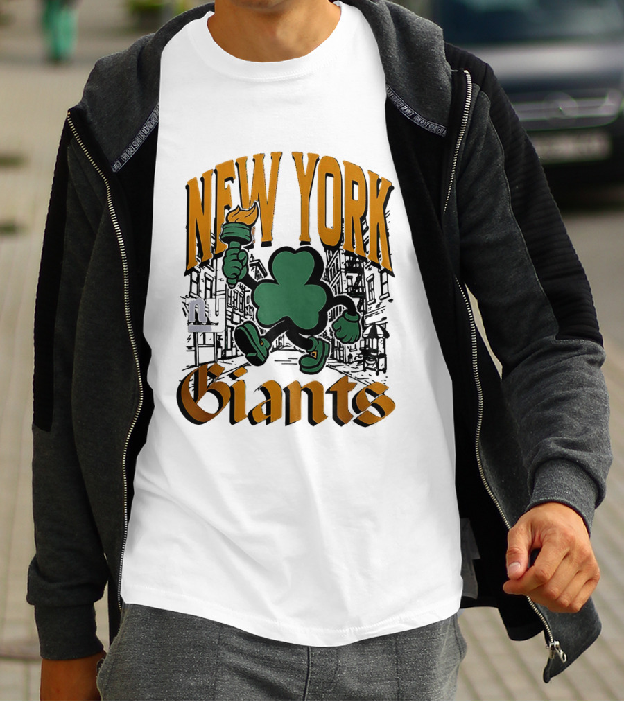 New York Giants St. Patrick's Day 2026 Shamrock Torch Running T-Shirt