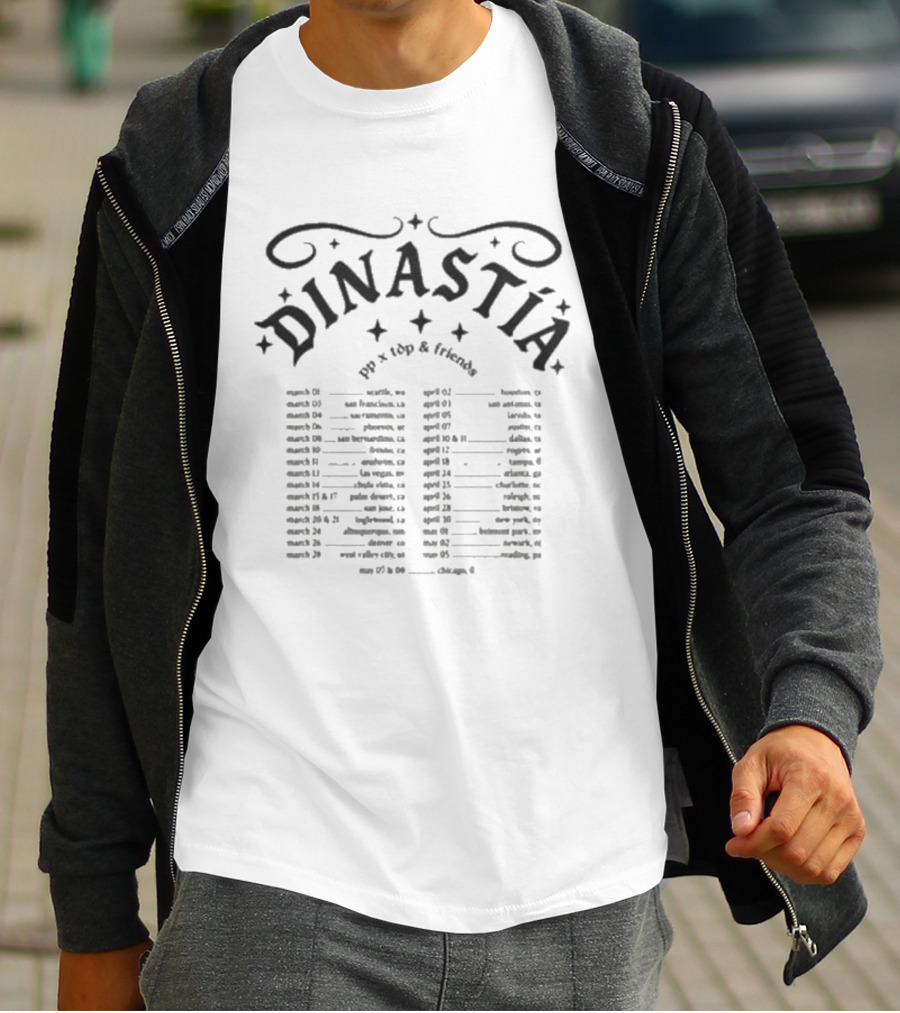 Dinastia Peso Pluma Tour Dates 2023 With Cities List T-Shirt