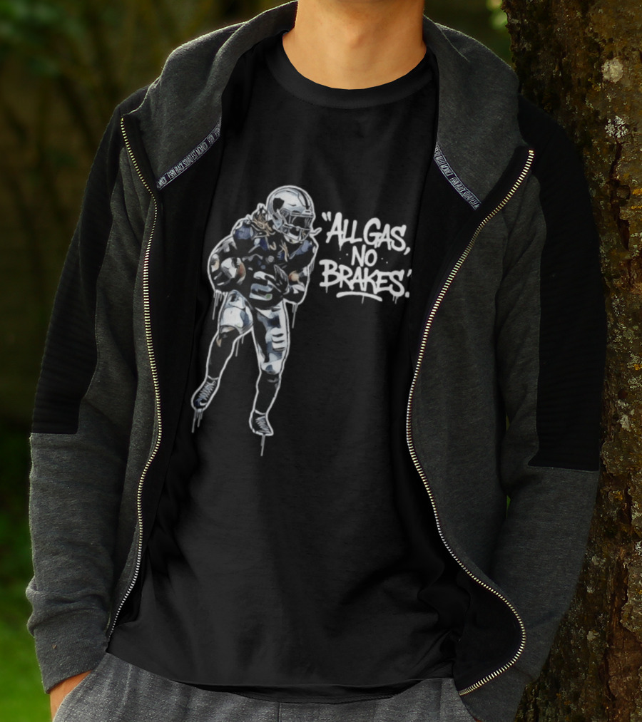 Las Vegas Raiders All Gas No Brakes Ashton Jeanty Football Player T-Shirt