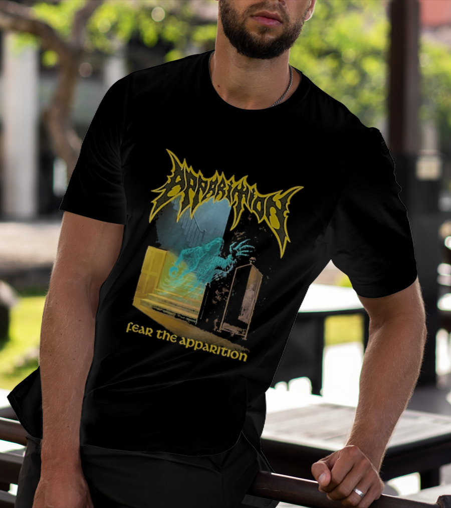Apparition Fear The Apparition Spooky Ghostly Spirit Doorway T-Shirt