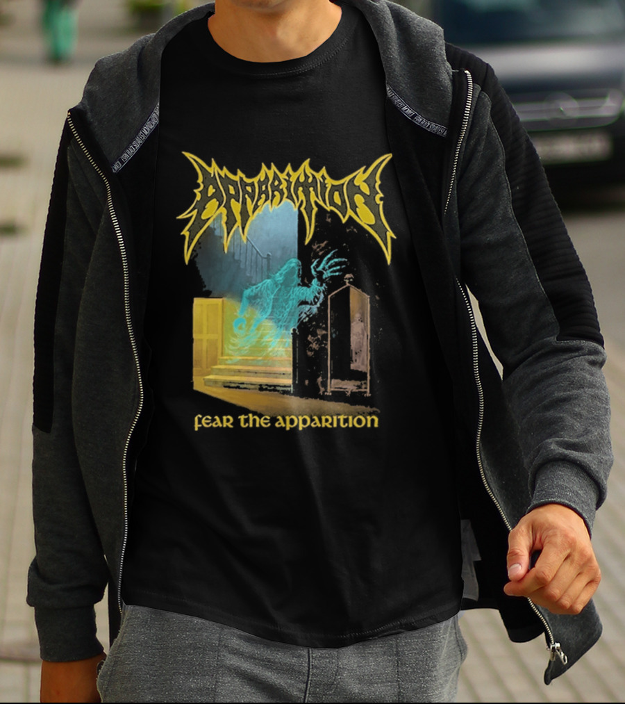 Apparition Fear The Apparition Spooky Ghostly Spirit Doorway T-Shirt