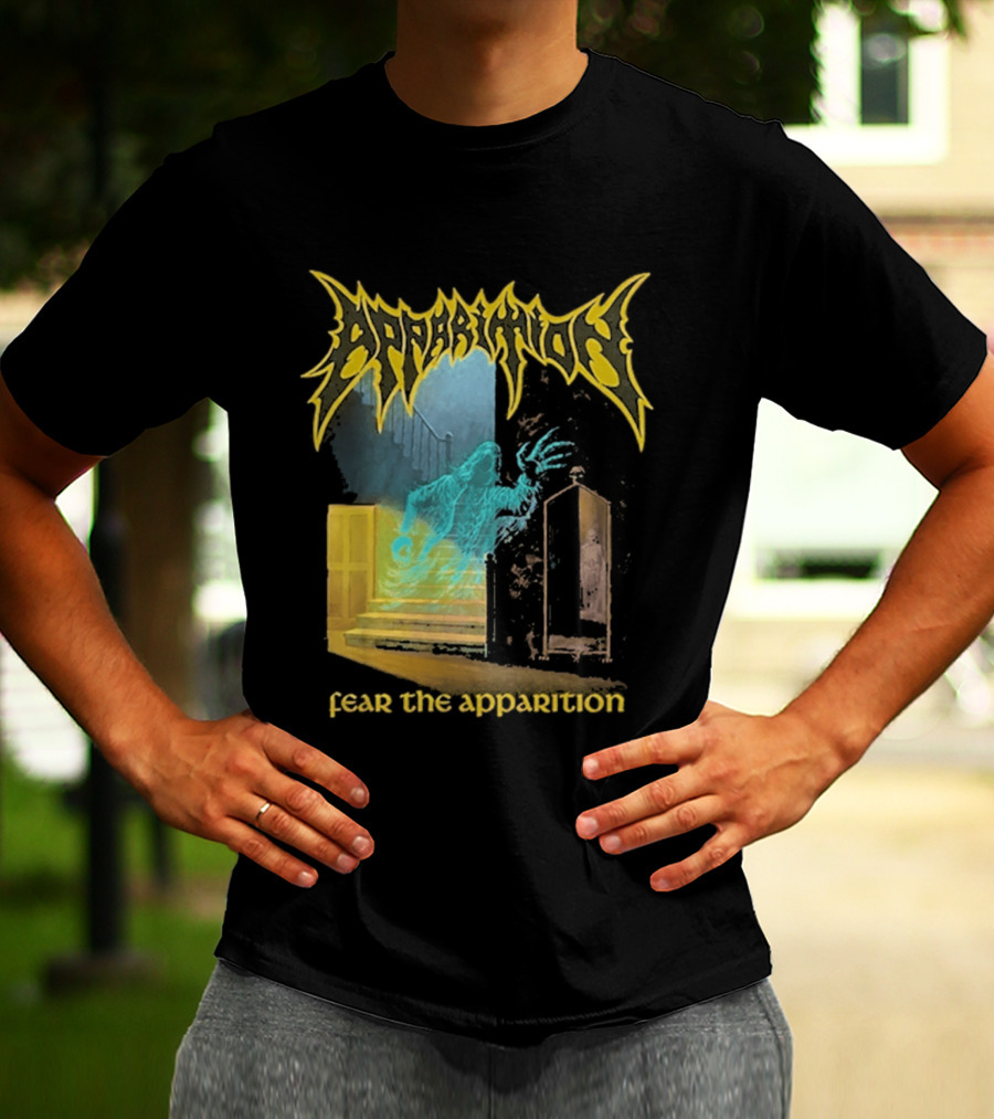 Apparition Fear The Apparition Spooky Ghostly Spirit Doorway T-Shirt