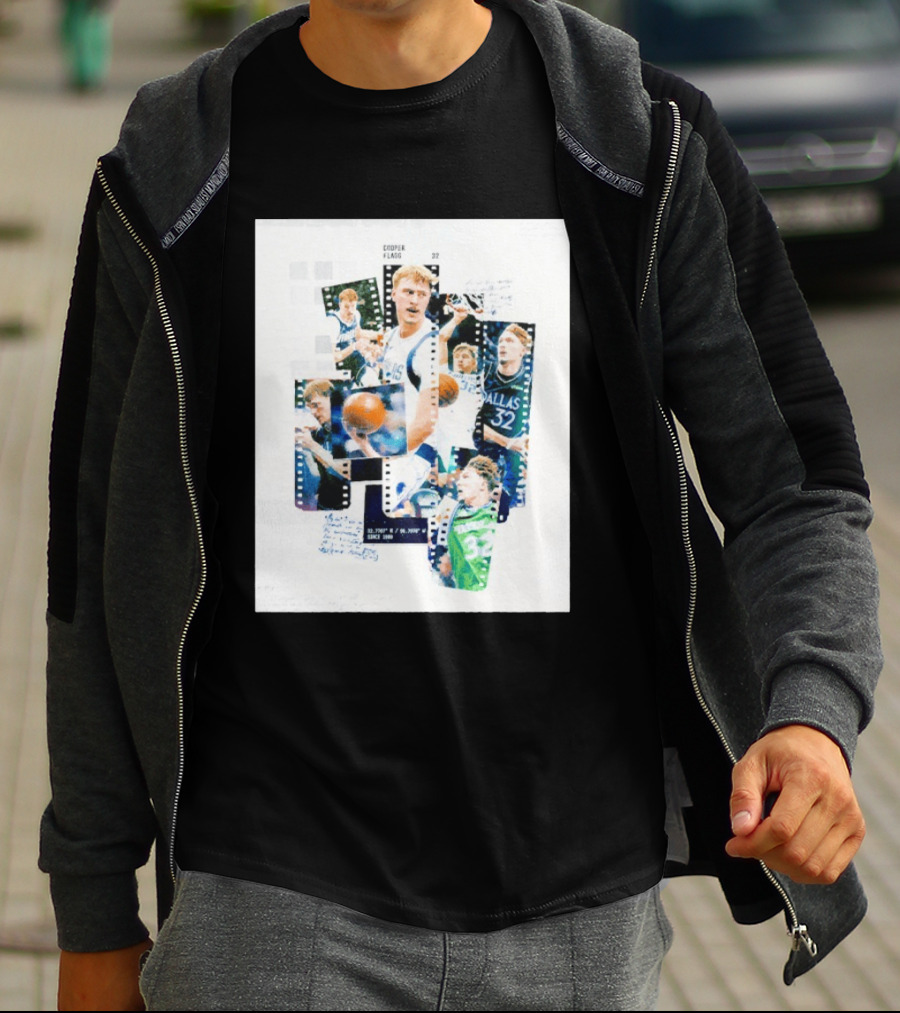 Cooper Flagg 32 Dallas Mavericks The Rook Since 1980 Collage Basketball Film Strip T-Shirt