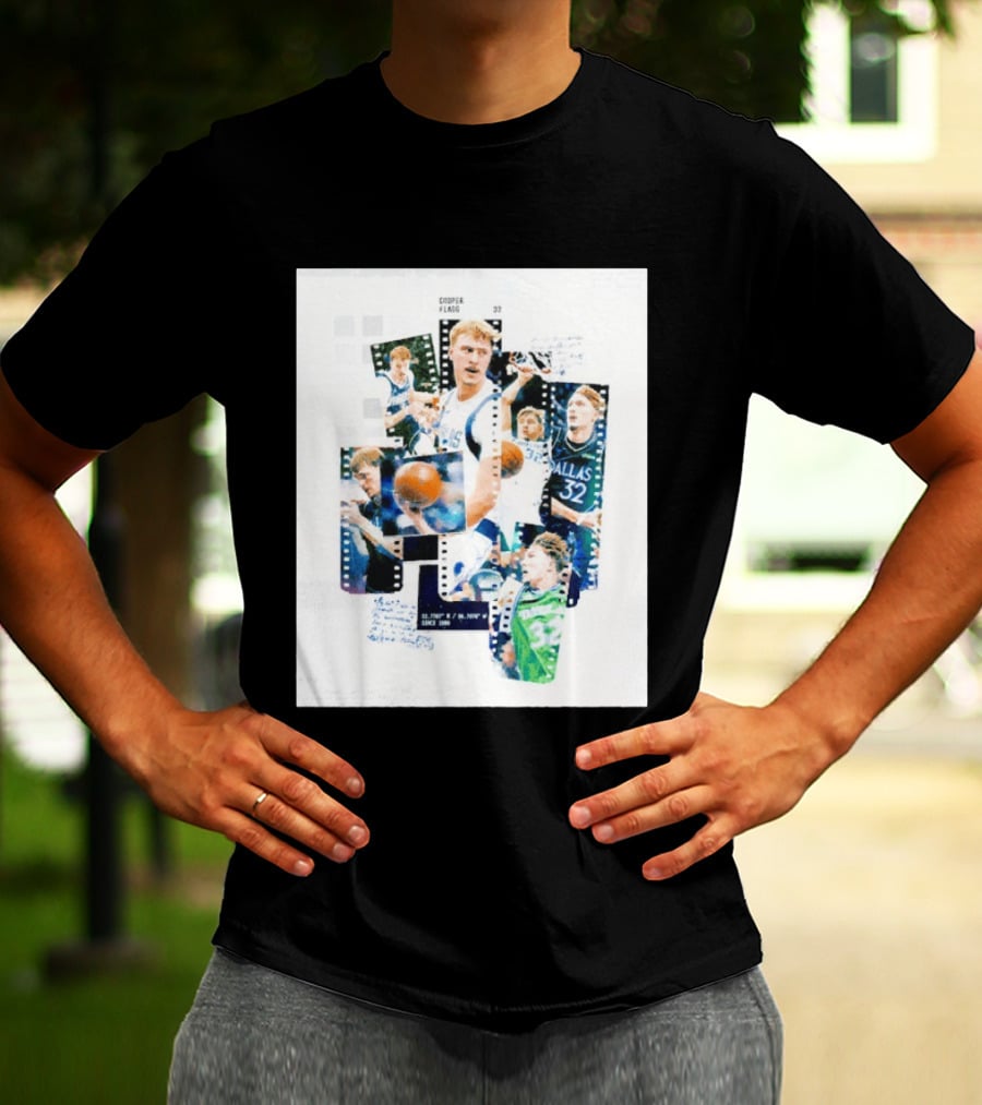 Cooper Flagg 32 Dallas Mavericks The Rook Since 1980 Collage Basketball Film Strip T-Shirt
