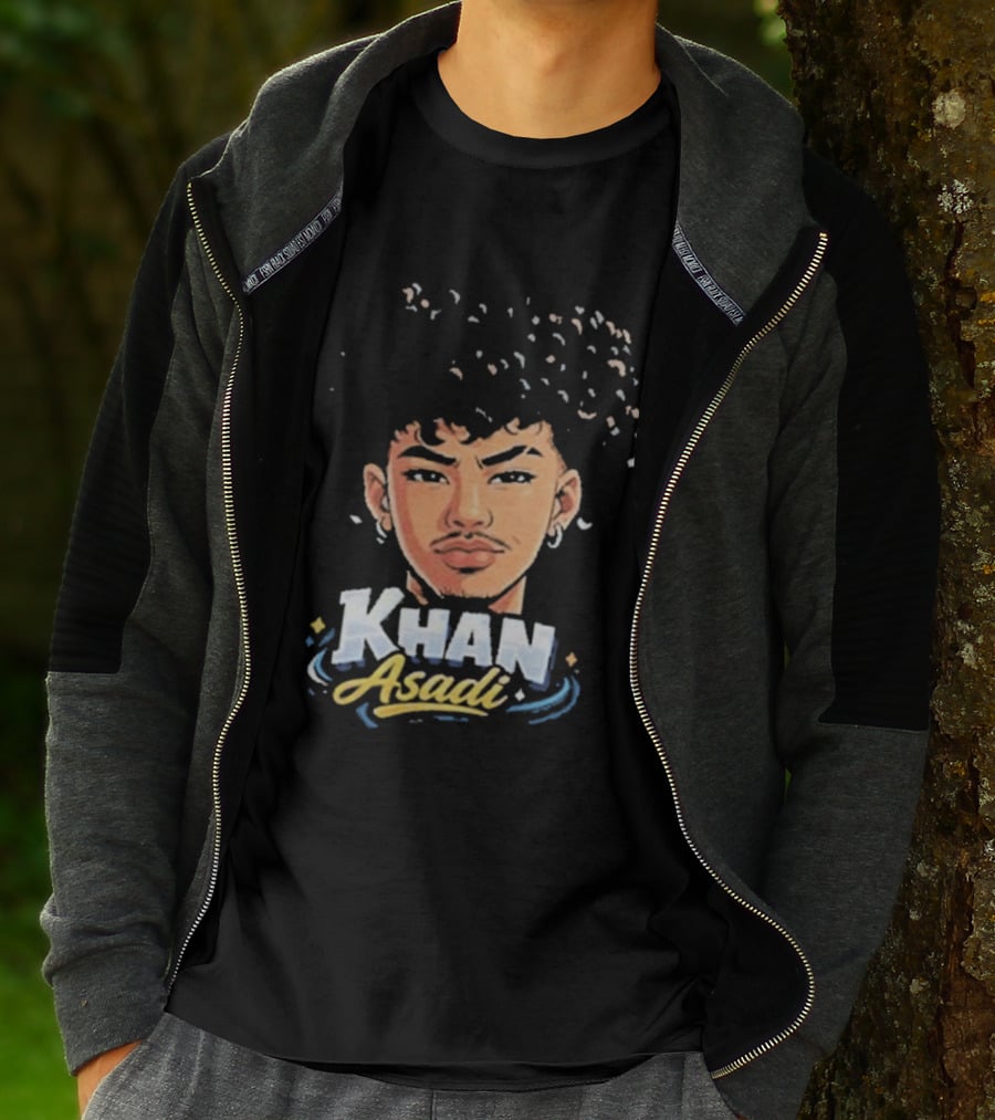 Khan Asadi Cartoon Character Art Menswear T-Shirt