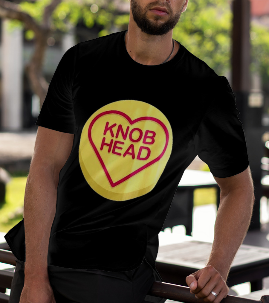 Knob Head Love Hearts Yellow Round T-Shirt