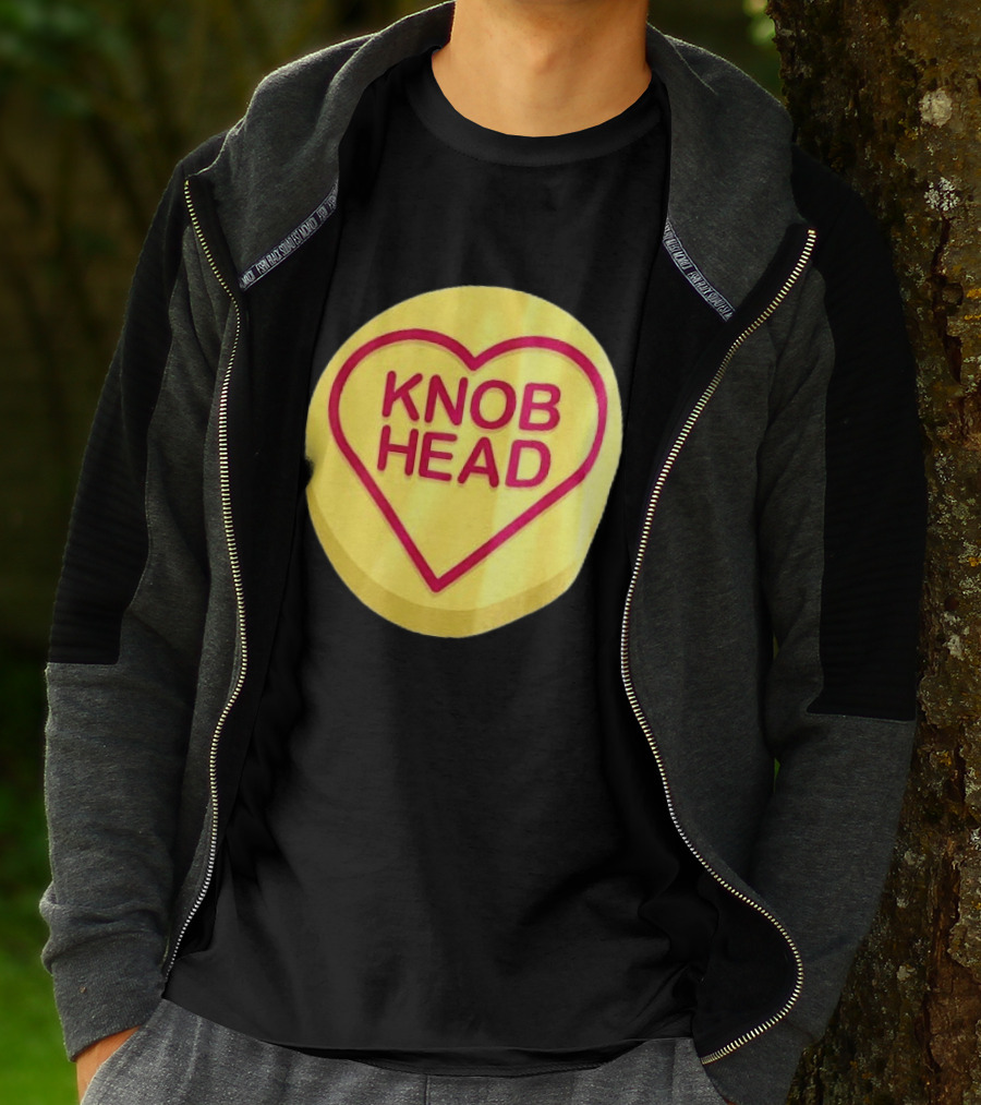 Knob Head Love Hearts Yellow Round T-Shirt