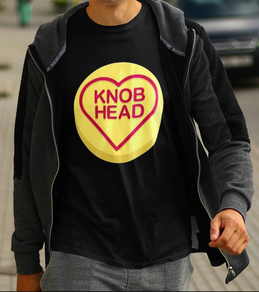 Knob Head Love Hearts Yellow Round T-Shirt