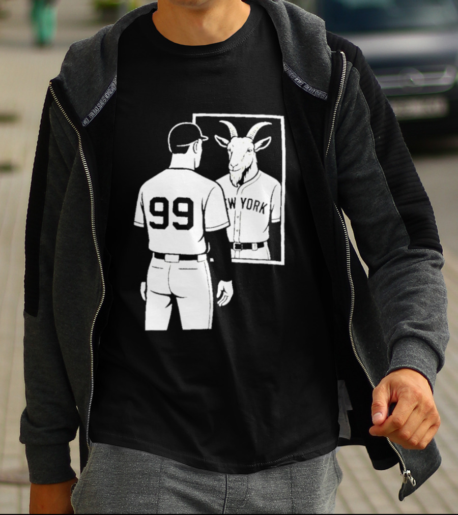 Aaron Judge GOAT Reflection New York Yankees Baseball 99 T-Shirt