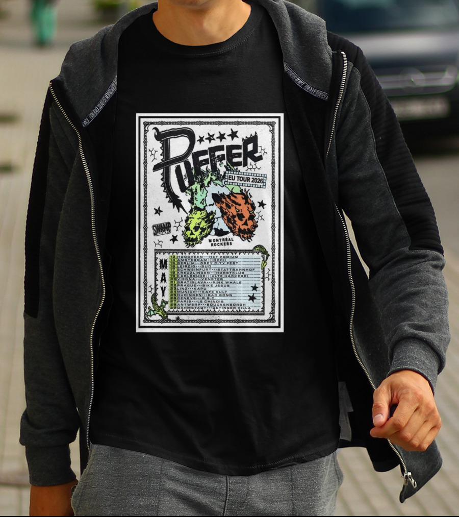 Puffer EU Tour 2026 Montréal Rockers May Dates And Venues T-Shirt