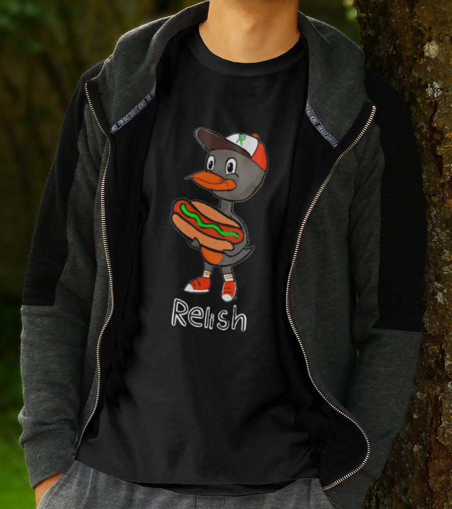 Relish Baltimore Orioles MLB Cartoon Duck Holding Hot Dog Baseball Hat T-Shirt