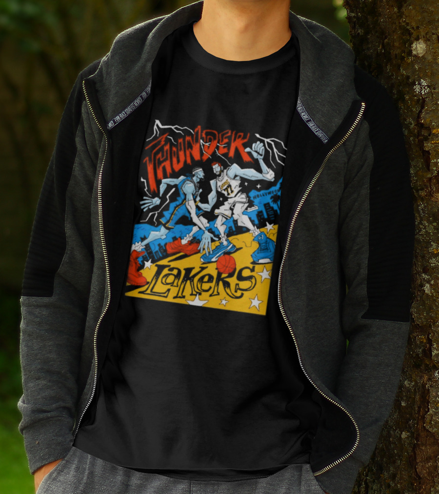 Shai Gilgeous Alexander Thunder Vs Luka Doncic Lakers MVP Cartoon Showdown T-Shirt