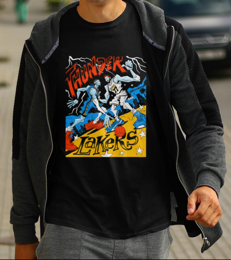 Shai Gilgeous Alexander Thunder Vs Luka Doncic Lakers MVP Cartoon Showdown T-Shirt