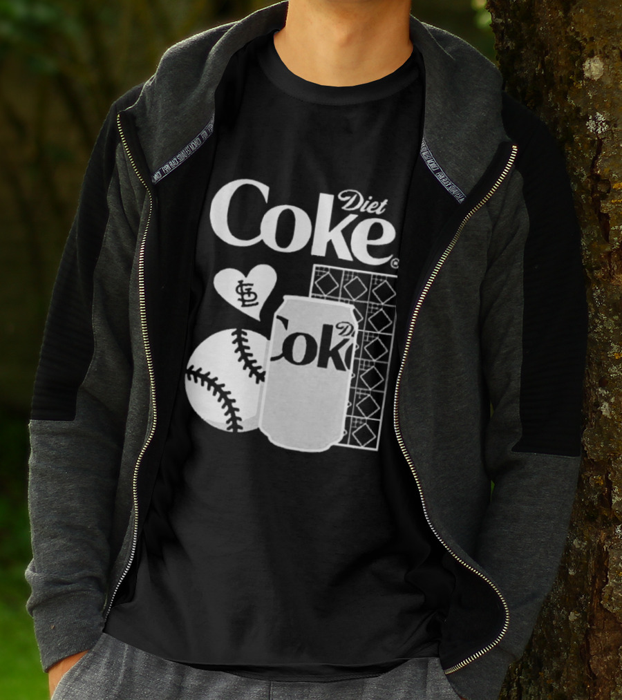 St. Louis Cardinals Diet Coke Night Baseball Can Heart 2026 T-Shirt