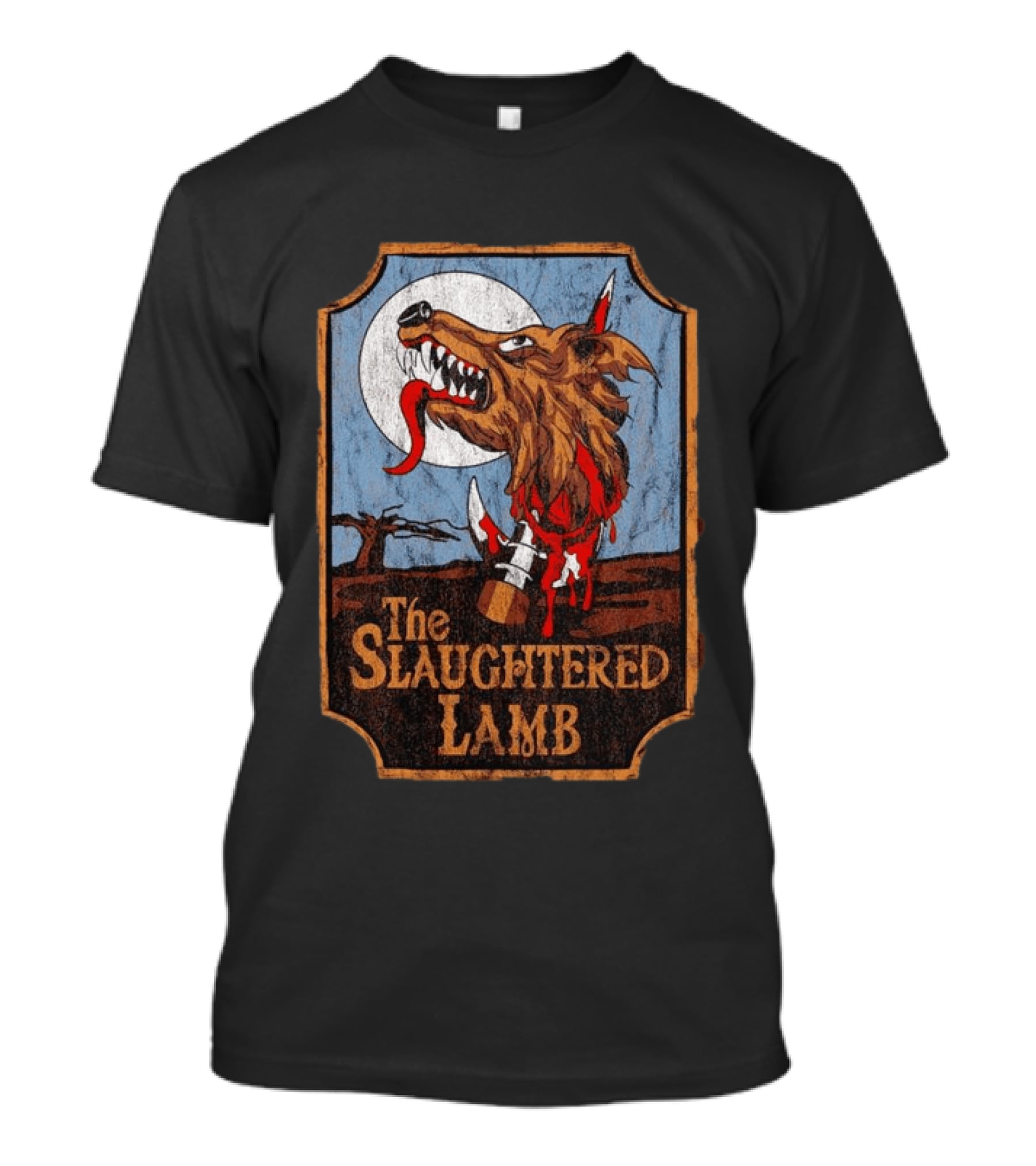 The Slaughtered Lamb Werewolf Moon Vintage Horror T-Shirt