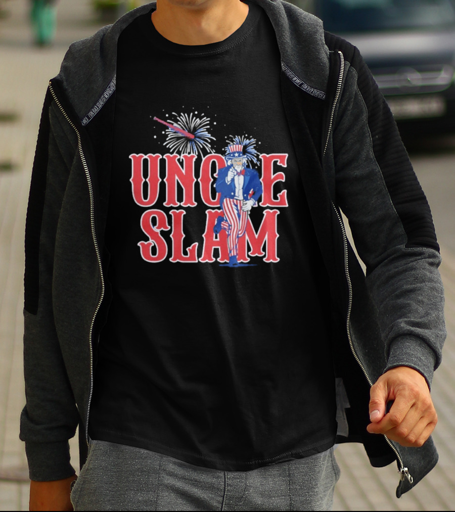 Uncle Slam Aaron Judge Team USA 2026 World Baseball Classic Uncle Sam Fireworks T-Shirt