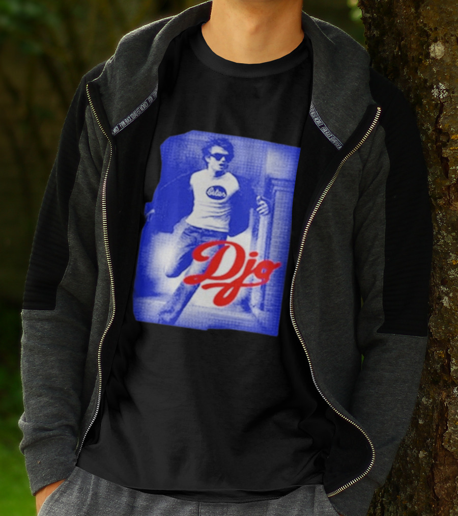 DJO Oficial Tienda Lollapalooza Estilo Vintage Azul Rojo T-Shirt